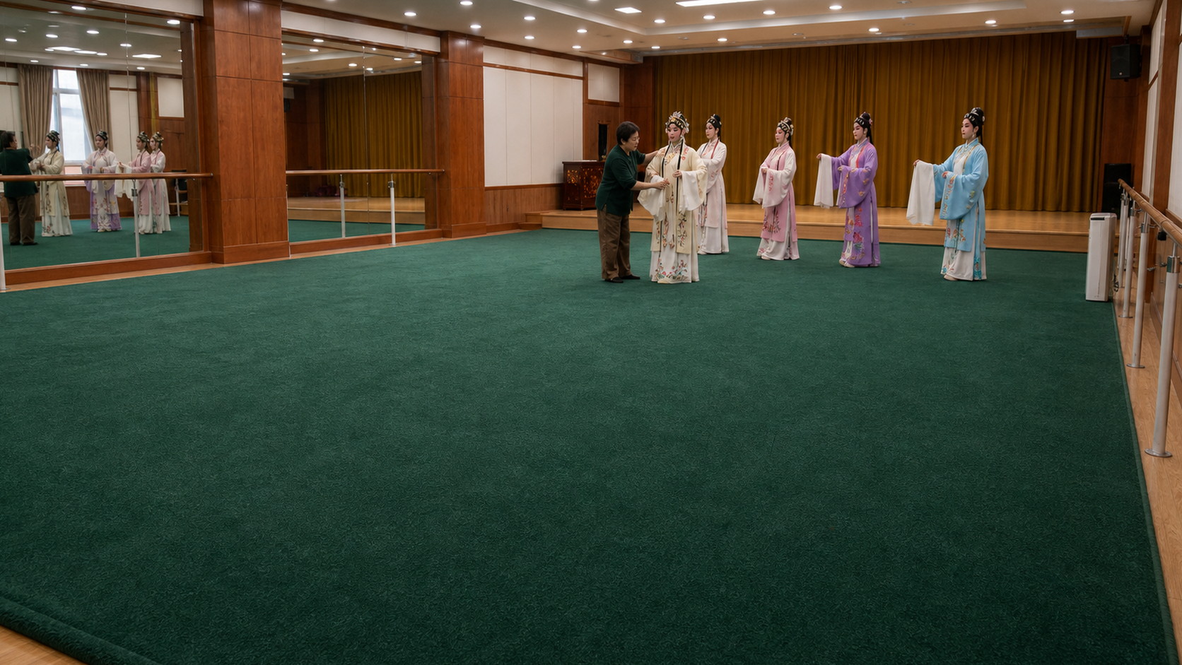 京剧项目实景素色地毯2