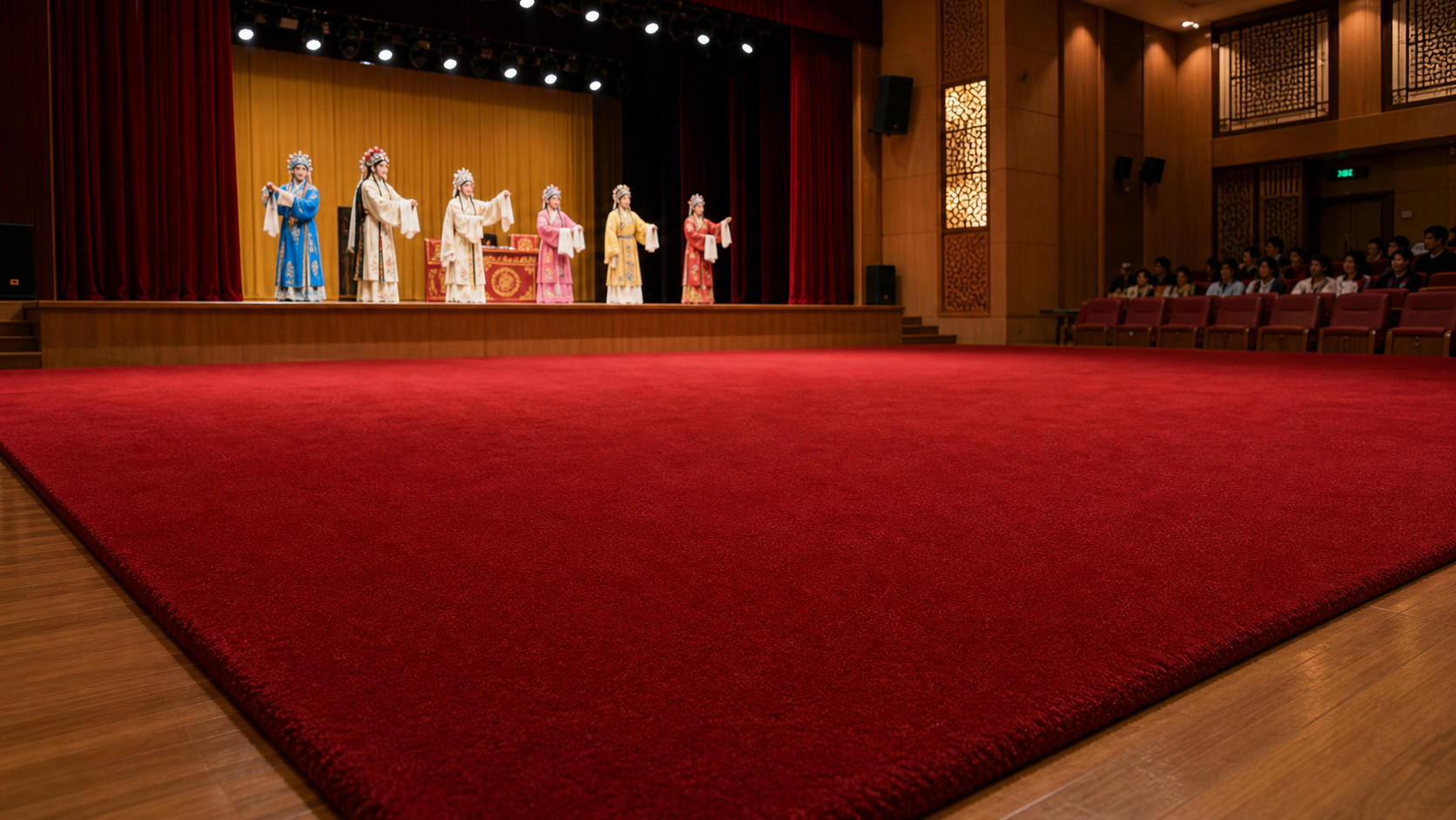 京剧演出照片素色地毯1