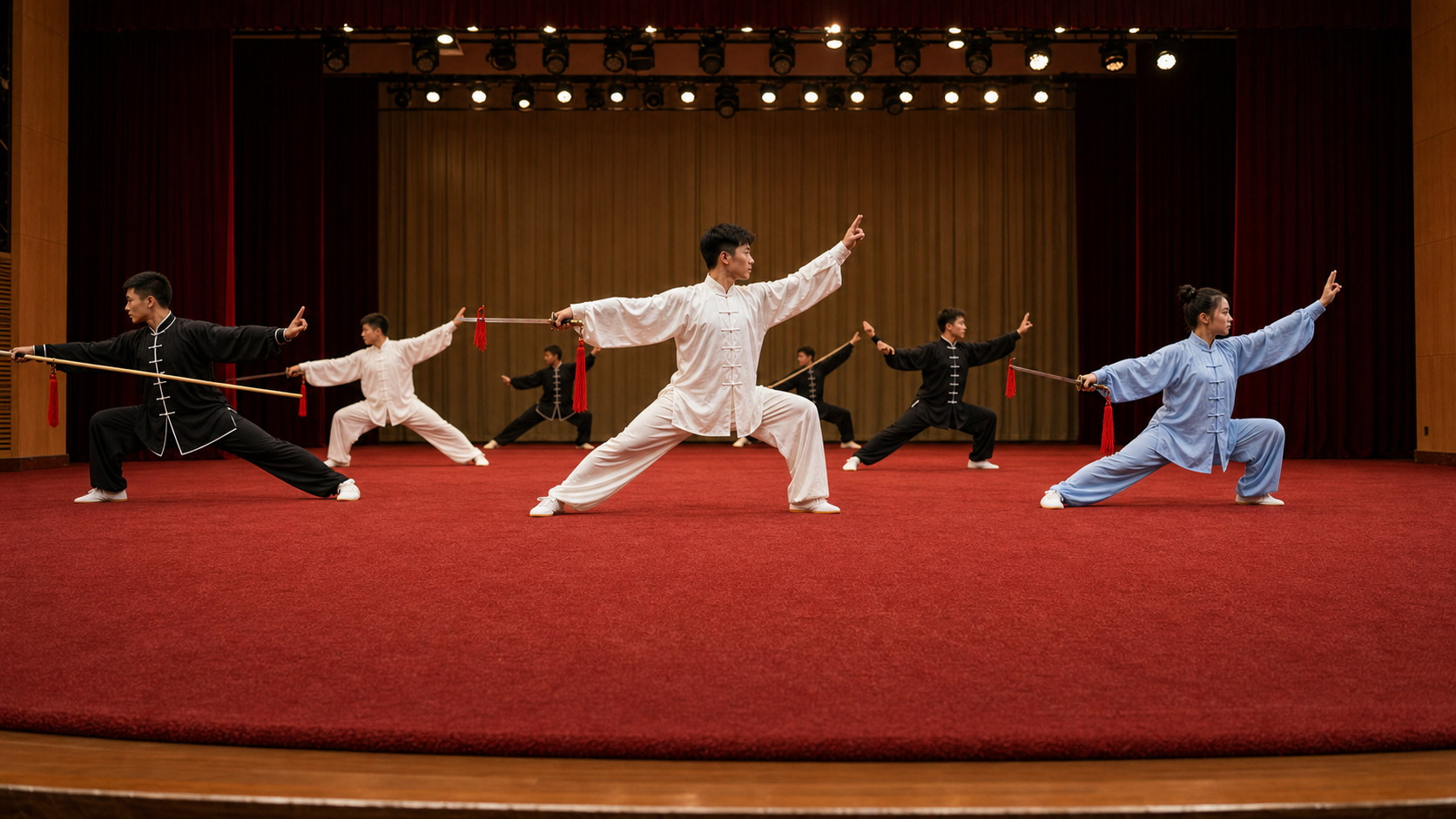 武术表演素色地毯